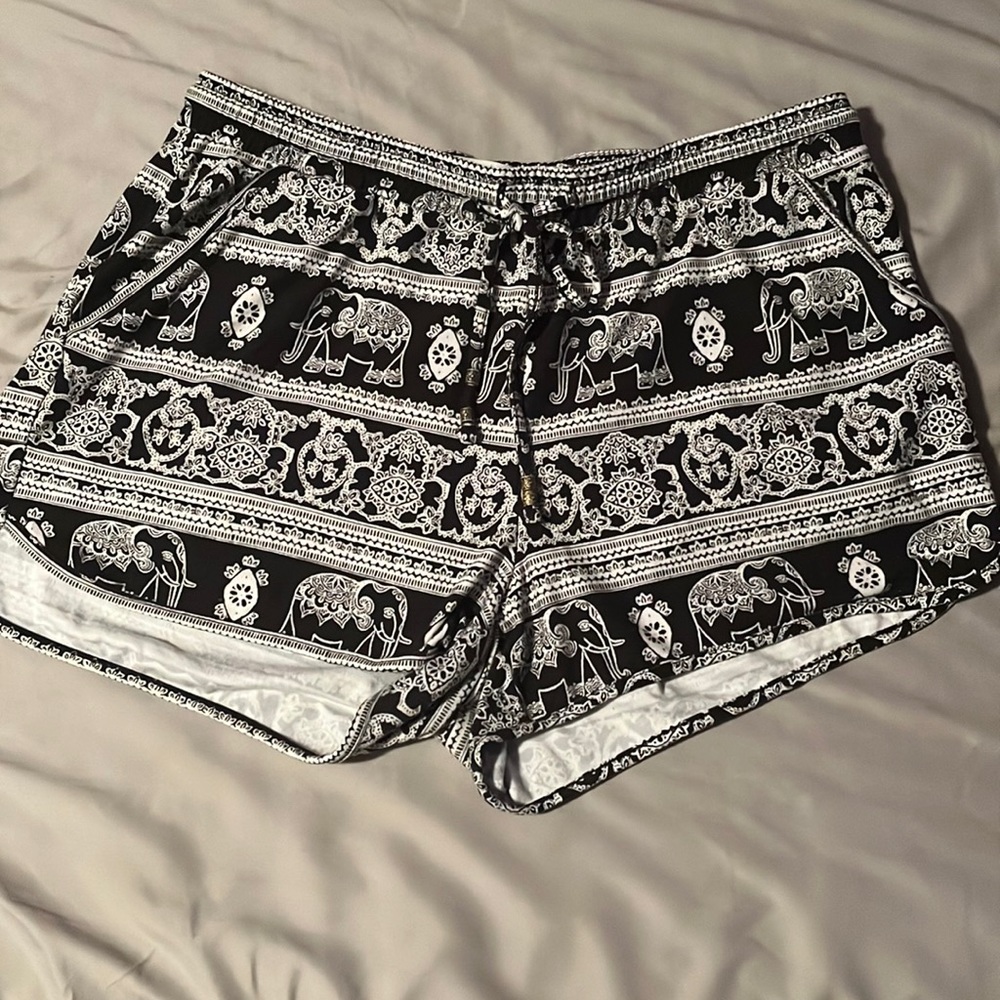 Flowy Elephant Print Shorts